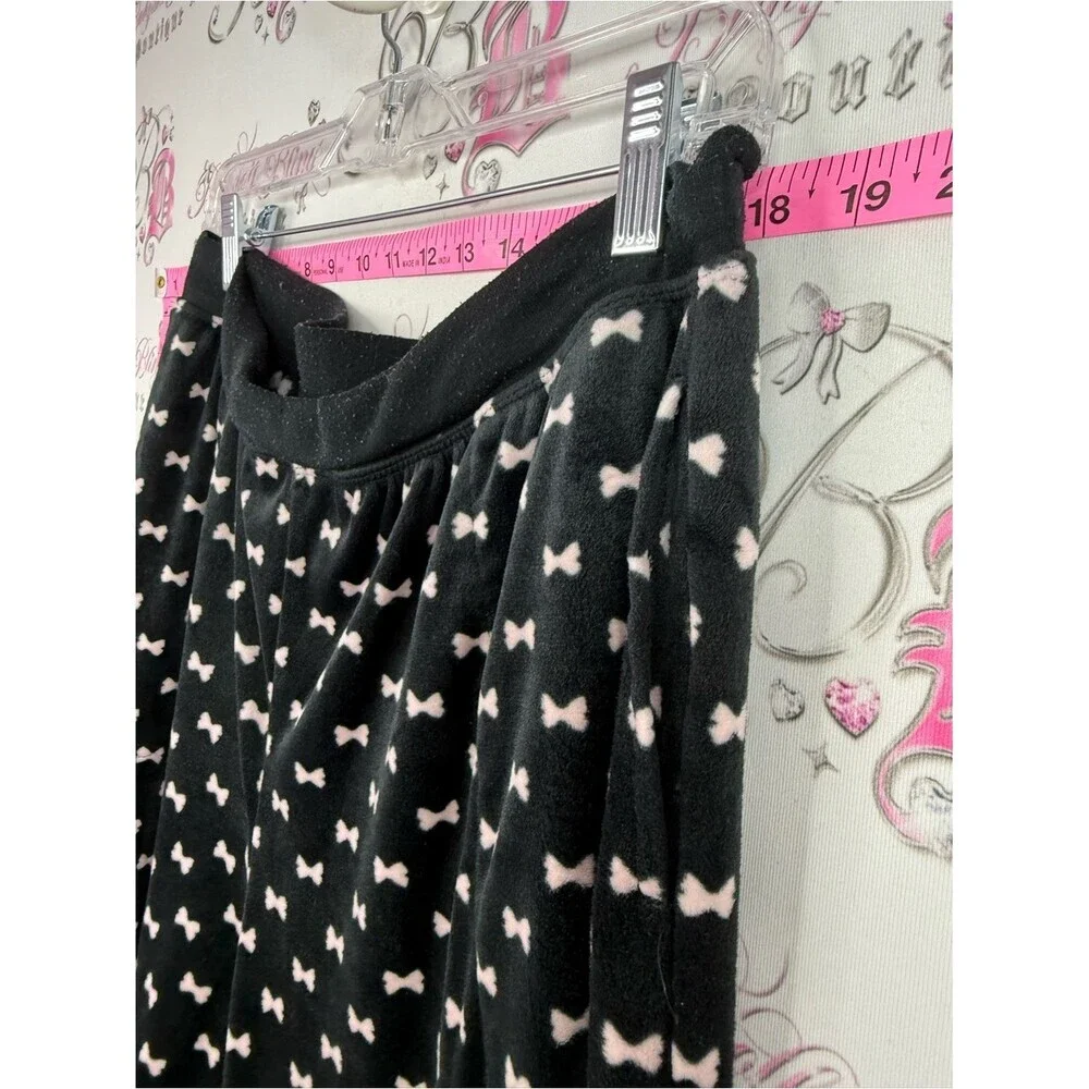 kate spade Black Jogger Pants with Pink Bow Print